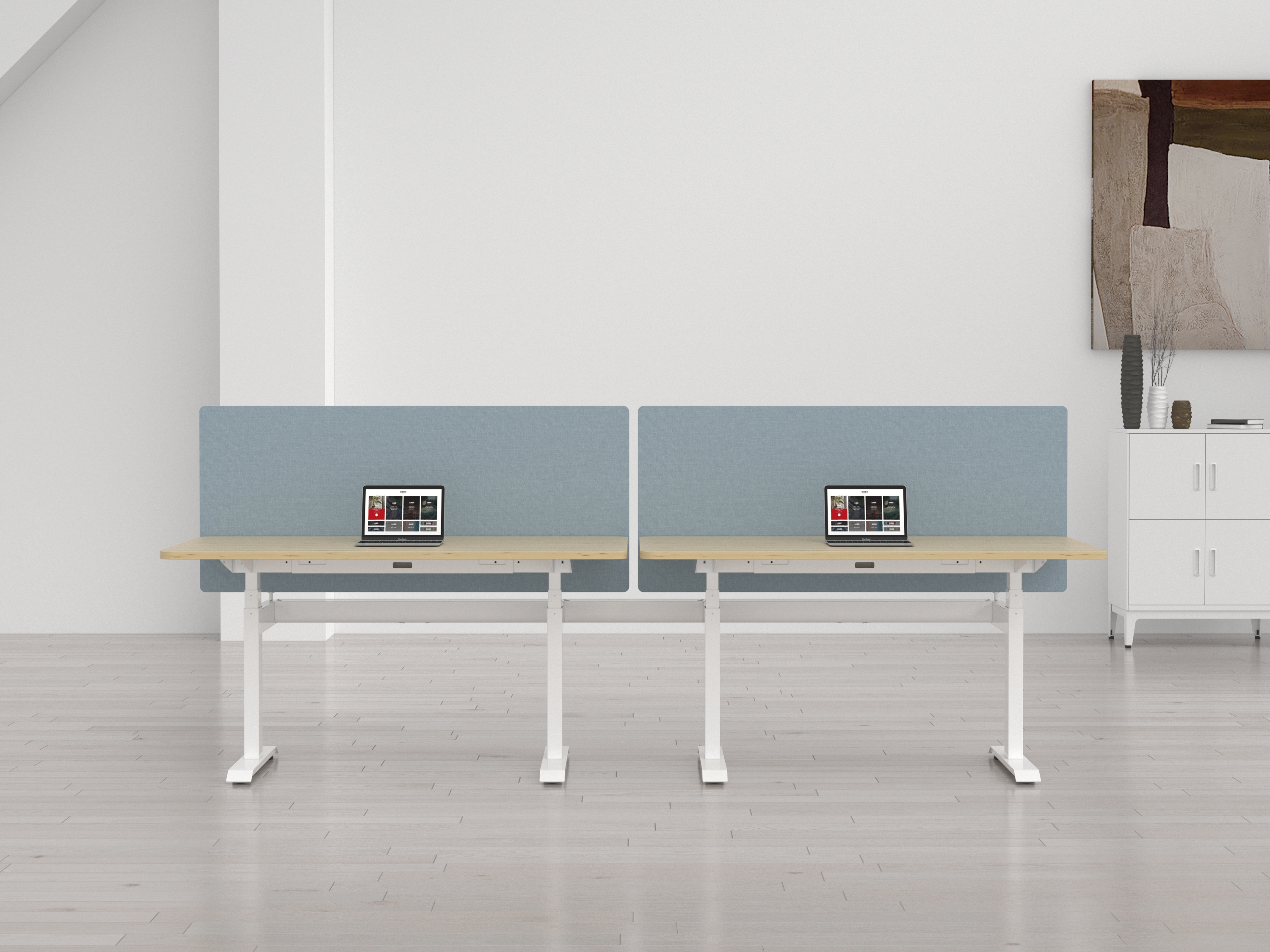 雙人聯(lián)排升降辦公桌