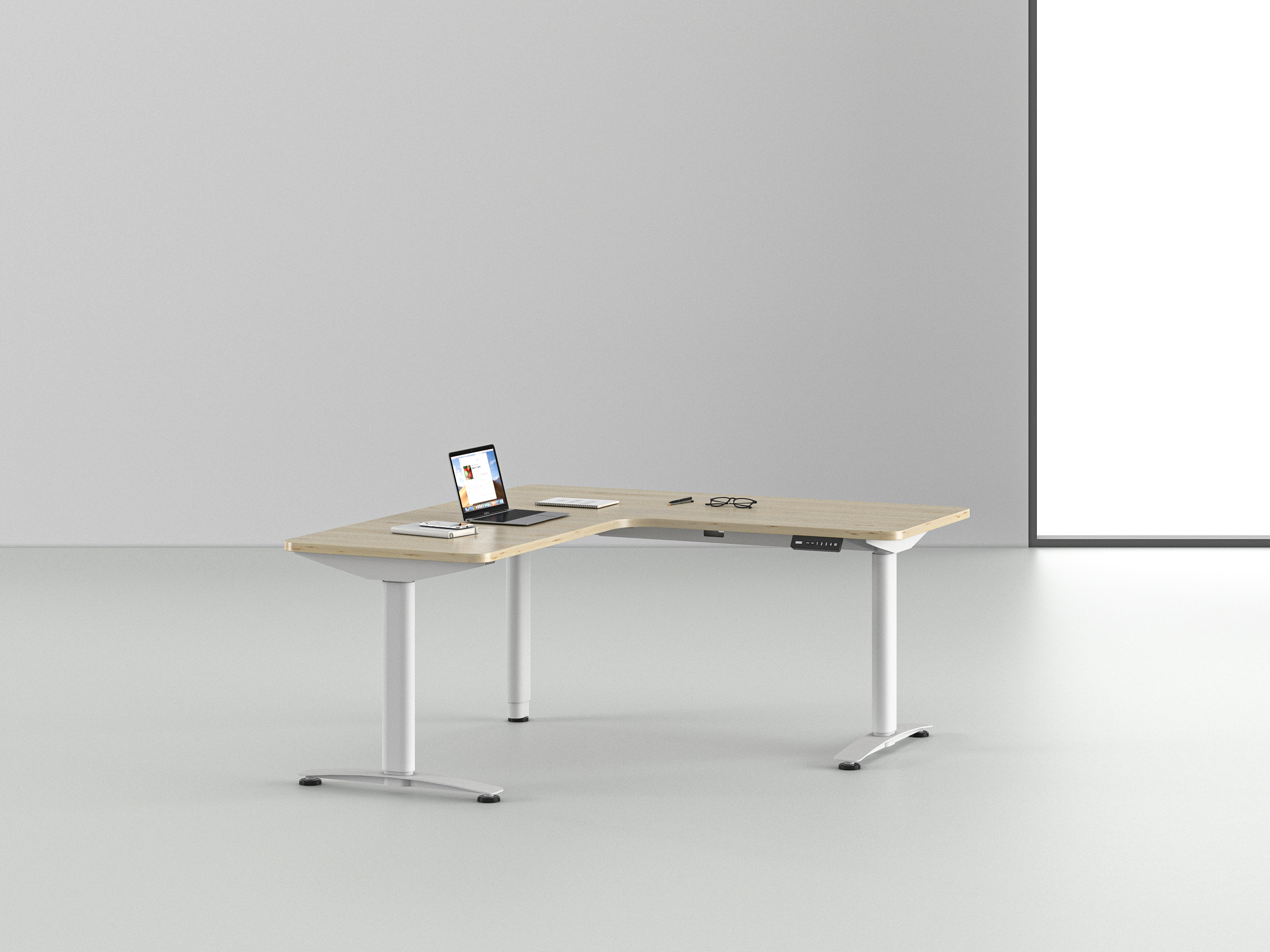 90°L型電動升降桌